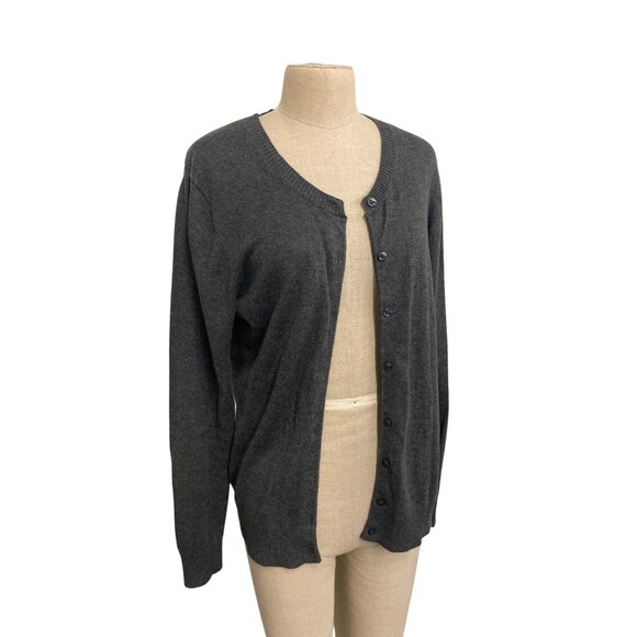 Gap Womens Gray Button-Up Cardigan Sweater L Cotton Blend Made In China - Picture 3 of 10